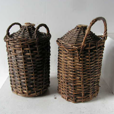 STONEWARE, Demijohn w Wicker Carrier